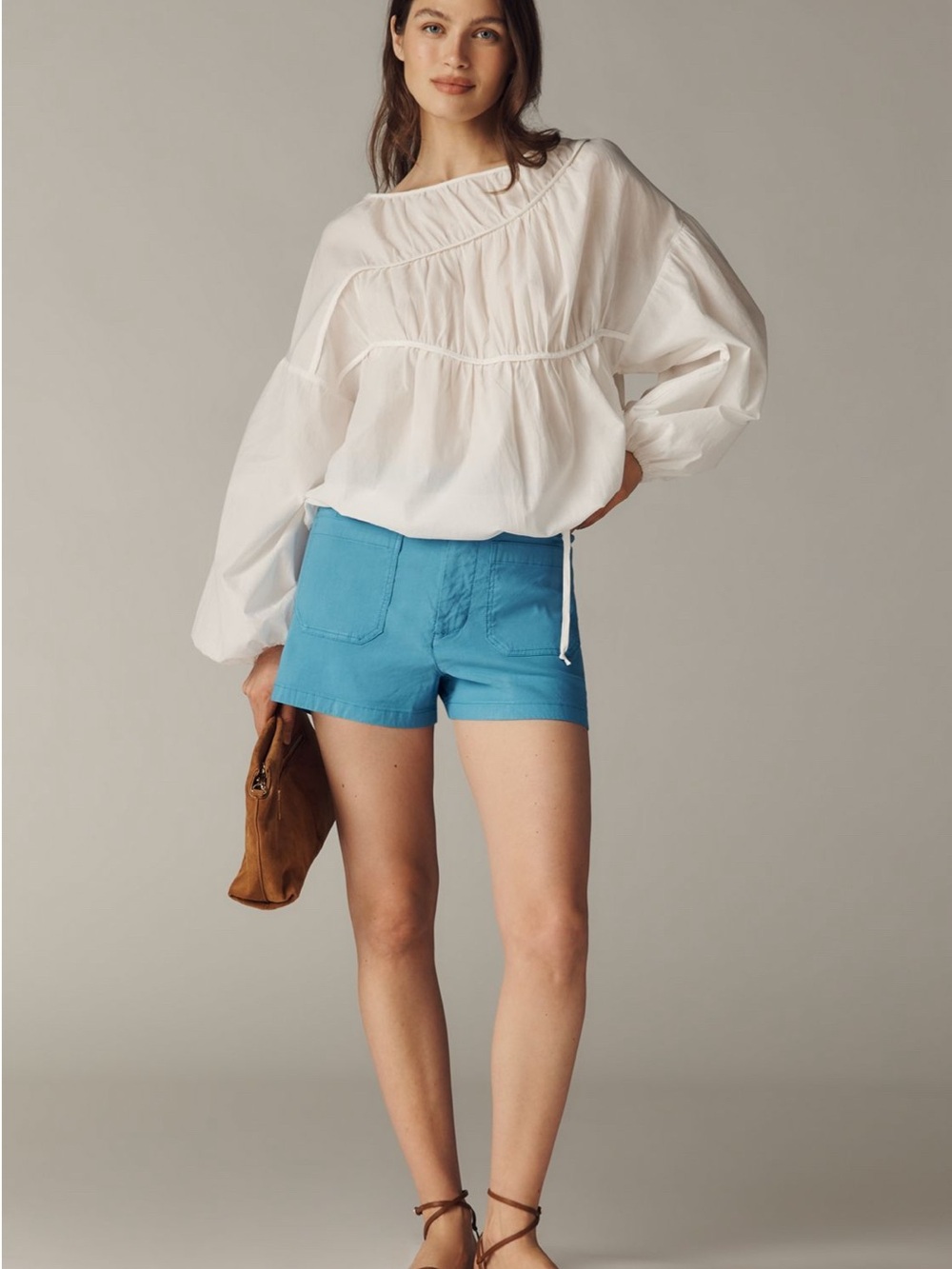 Maeve Colette Linen-Blend High-Rise Shorts